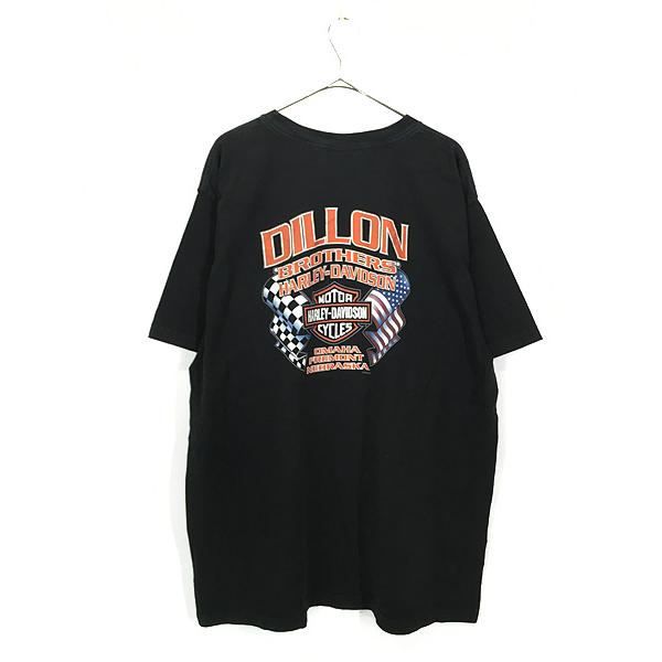 90s HARLEY DAVIDSON星条旗イーグルUSA製黒2XL