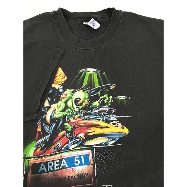 古着 90s AREA 51 美女 エイリアン UFO グラフィック Tシャツ XL 古着 90s AREA 51 美女 エイリアン UFO グラフィック Tシャツ XL