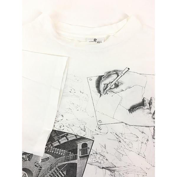 古着 90s USA製 M.C. Escher エッシャー 豪華 マルチ オールド だまし 