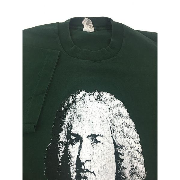 古着 90s USA製 Bach バッハ 音楽家 偉人 肖像画 Tシャツ L 古着 