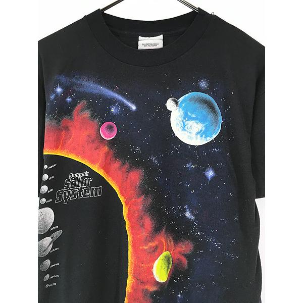 古着 90s USA製 宇宙 惑星 太陽 グラフィック アート Tシャツ S : 古着 