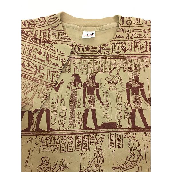 古着 90s USA製 スフィンクス 古代絵 壁画 エジプト オール 古着 90s USA製 スフィンクス 古代絵 壁画 エジプト オール