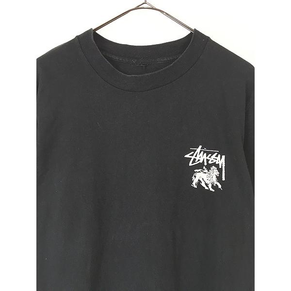 古着 80s Stussy 黒タグ ラスタ クラウン 両面 プリント Tシャツ 古着 80s Stussy 黒タグ ラスタ クラウン 両面 プリント Tシャツ