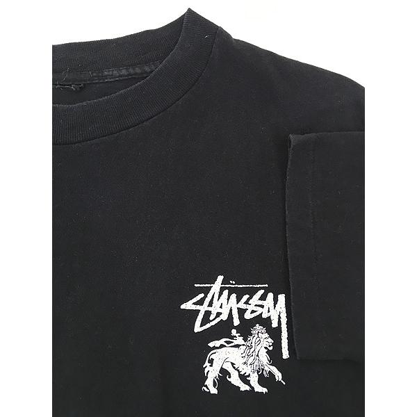 古着 80s Stussy 黒タグ ラスタ クラウン 両面 プリント Tシャツ 古着 80s Stussy 黒タグ ラスタ クラウン 両面 プリント Tシャツ