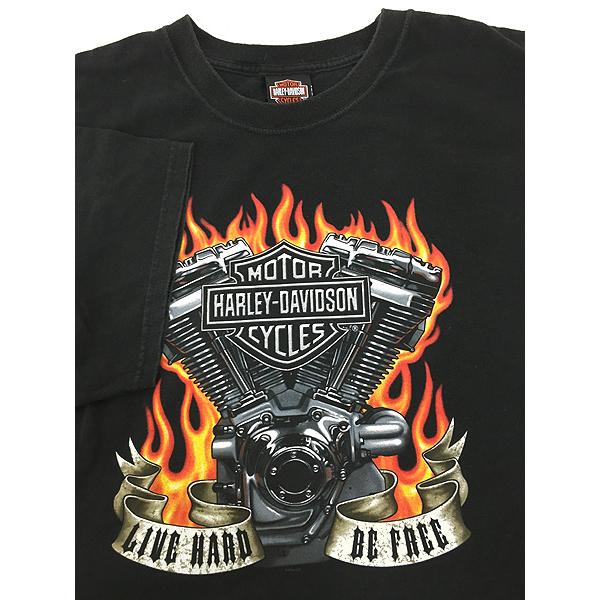 古着 00s HARLEY DAVIDSON V2 エンジン ファイヤー Tシャツ XXL 古着｜dracaena｜04