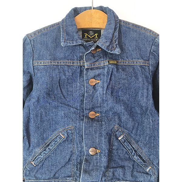 キッズ 古着 70s USA製 BULE BELL MAVERICK 濃紺 デニム ワーク 