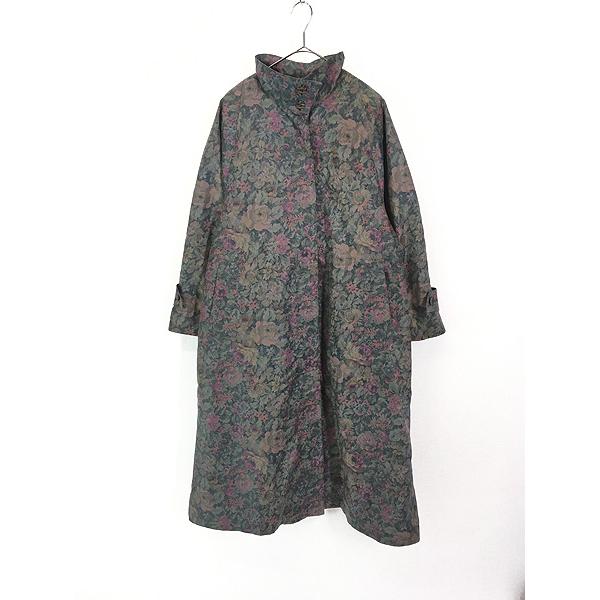 レディース 古着 80s USA製 LONDONFOG ゴブラン風 フラワー プリント 