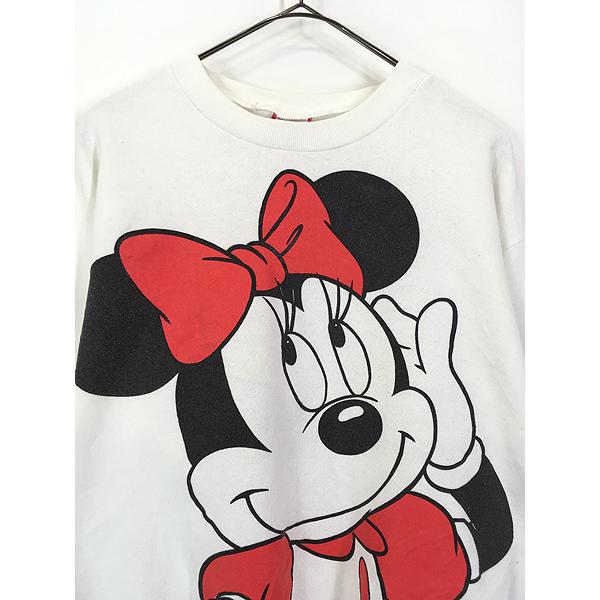 レディース 古着 90s USA製 Disney ミニーちゃん BIG 両面 プリント 
