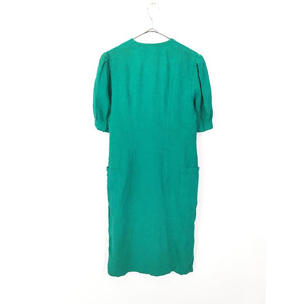 レディース 古着 80s France製 Liliane Burty パフスリーブ リネン 
