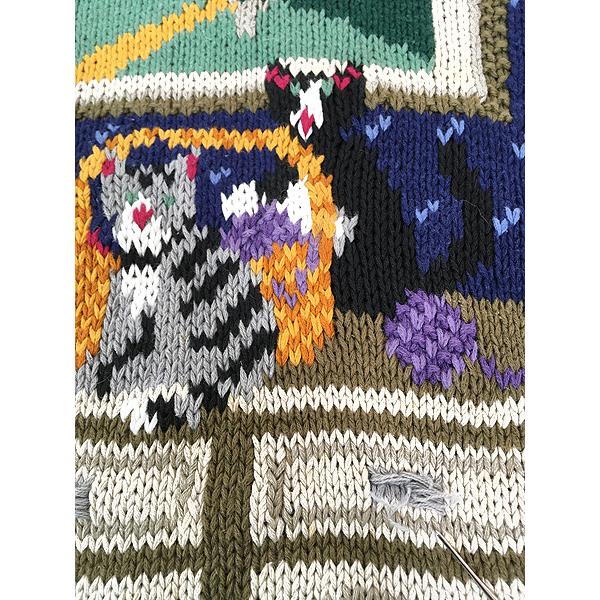 レディース 古着 90s knitted by hand 猫 アニマル 日常 レディース 古着 90s knitted by hand 猫 アニマル 日常