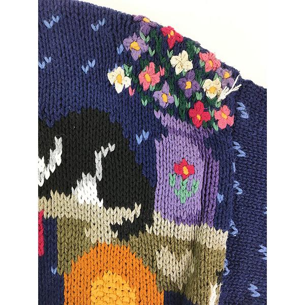 レディース 古着 90s knitted by hand 猫 アニマル 日常 レディース 古着 90s knitted by hand 猫 アニマル 日常