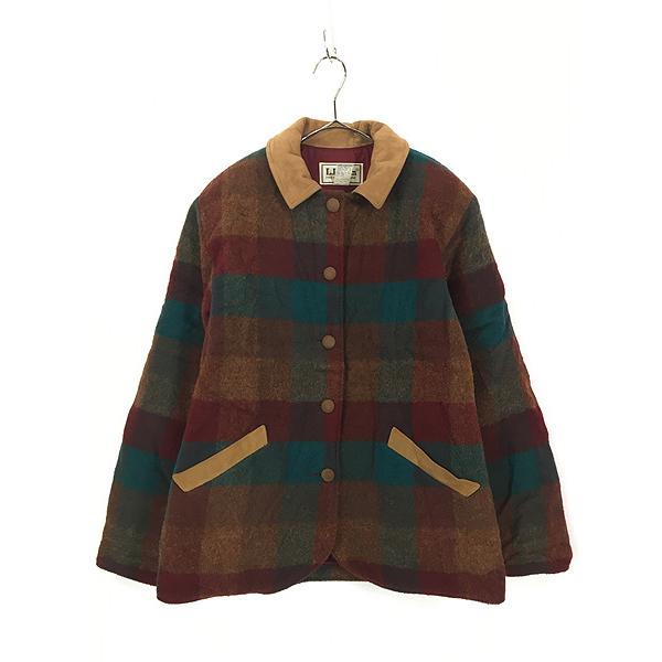 レディース 古着 80s USA製 LL Bean カラフル チェック ウール 