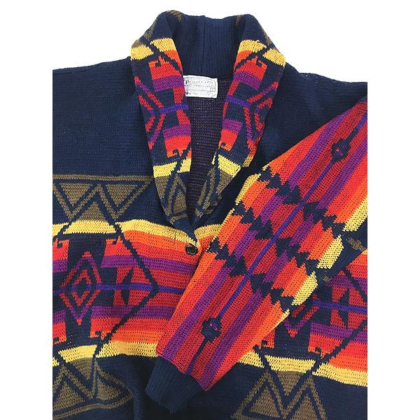 レディース 古着 80s USA製 Pendleton ネイティブ チマヨ ショール 