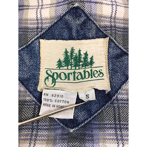 レディース 古着 80s Sportables 裏地 チェック ウッドトグル レディース 古着 80s Sportables 裏地 チェック ウッドトグル