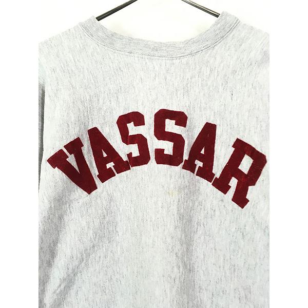 古着 80s USA製 Champion Reverse Weave 「VASSAR」 フロッキー 