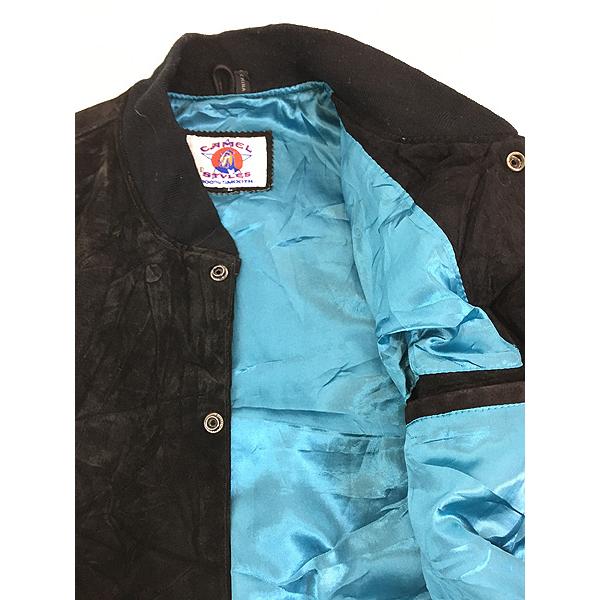 古着 90s CAMEL キャメル 同色 ワンポイント 本革 スエード レザー 