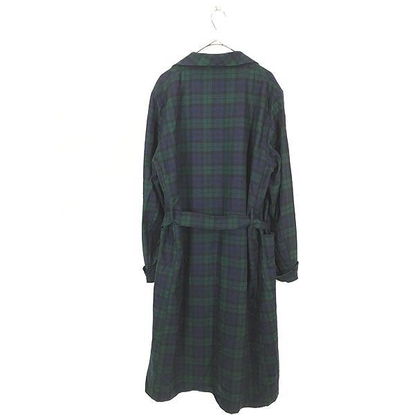 レトロ古着 ゴブラン柄 ニット切替 ビッグショールカラー ダブル ウールコートL 古着 90s Pendleton ブラックウォッチ チェック ショール カラー