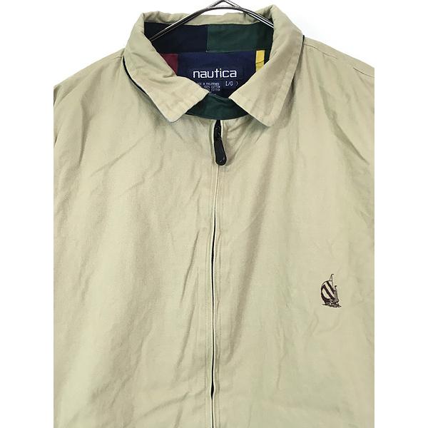 古着 90s Nautica 裏地 ストライプ コットン スウィングトップ