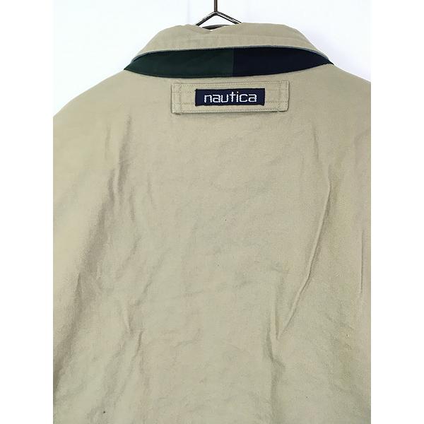 古着 90s Nautica 裏地 ストライプ コットン スウィングトップ