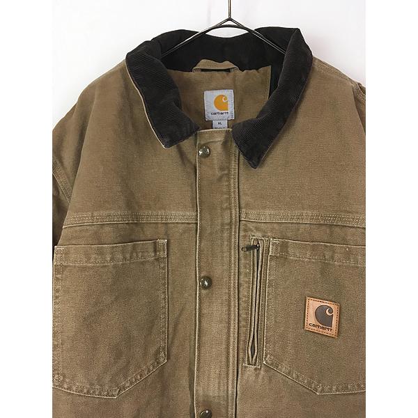 古着 Carhartt 防寒 モカ ブラウン ダック 7ポケット ミドル