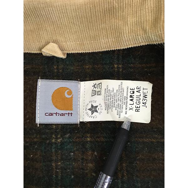 80S　USA製　Carhartt　デトロイトジャケット　裏地ブランケット 古着 80s USA製 Carhartt 裏地 ストライプ ブランケット