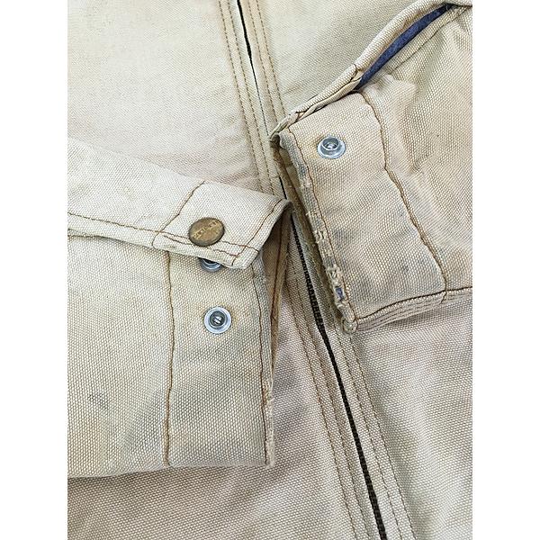 古着 70s Carhartt 裏地 ストライプ ブランケット クリーム ブラウン