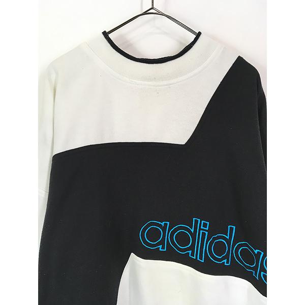 90s アディダス トレフォイルプリントロゴクレイジーパターン スウェット 古着 90s adidas トレフォイル BIG 刺しゅう クレイジー