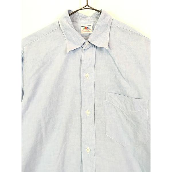 古着 50s USA製 FRUIT OF THE LOOM 無地 ソリッド マチ付 ブルー 