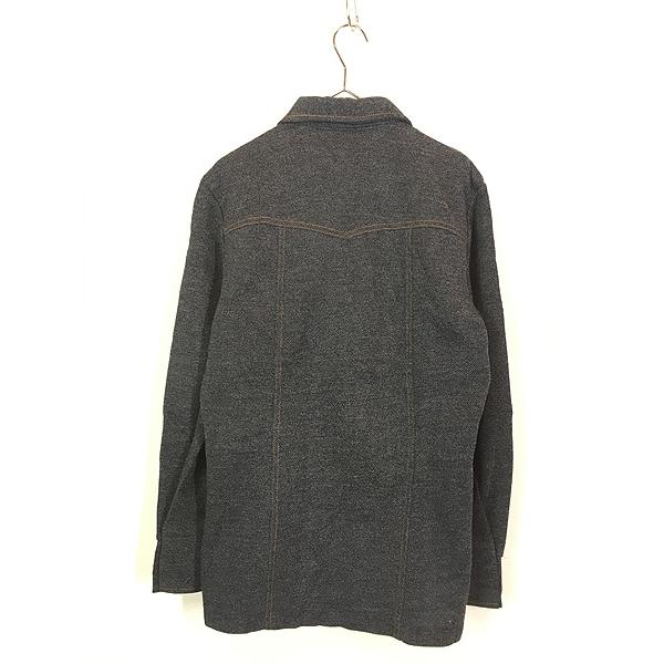 古着 70s USA製 Lee スナップ ボタン 開襟 デニム ルック ポリエステル