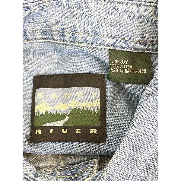 古着 SANDY RIVER 犬 ブラック ドッグ アニマル 刺しゅう デニム BD  