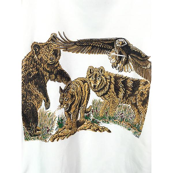 古着 90s USA製 B.U.M. クマ ヤマネコ オオカミ ワシ アニマル 古着 90s USA製 B.U.M. クマ ヤマネコ オオカミ ワシ アニマル