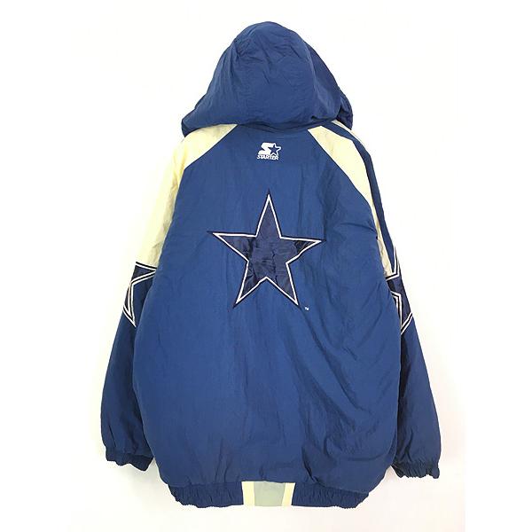 古着 90s NFL Dallas Cowboys カウボーイズ 2way パデット ナイロン ジャケット パーカー L 古着 古着 90s NFL Dallas Cowboys カウボーイズ 2way パデット ナイロン