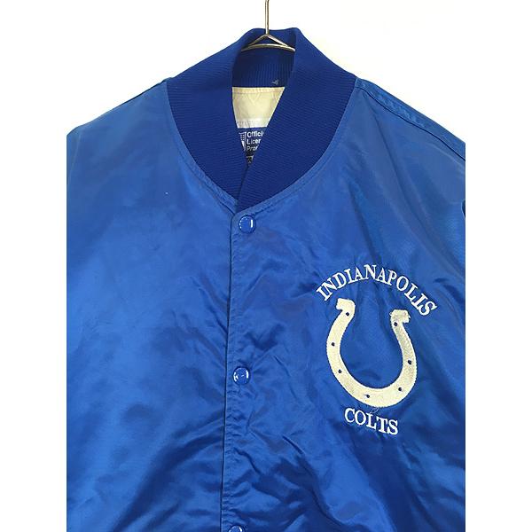 古着 80s USA製 NFL Indianapolis Colts コルツ 光沢 サテン 