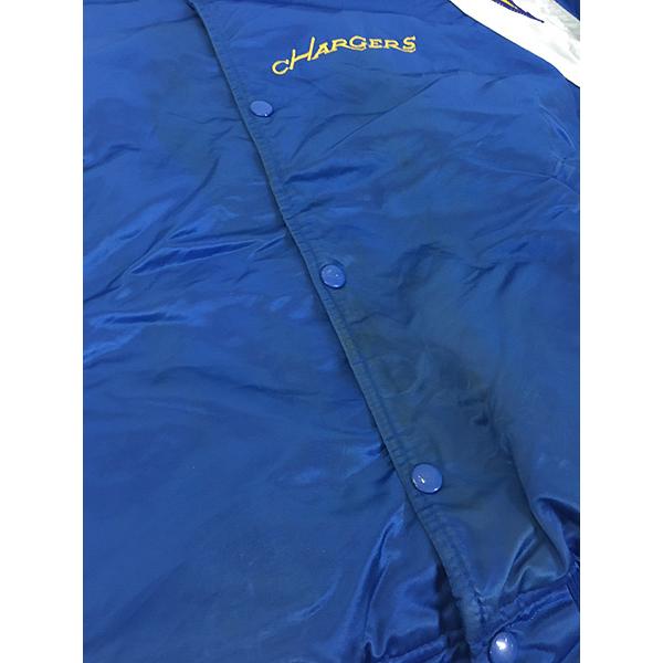 【USA製】80s NFL SANDIEGO CHARGERS スタジャン Starter Navy Satin San Diego Chargers 80's Jacket - Jackets