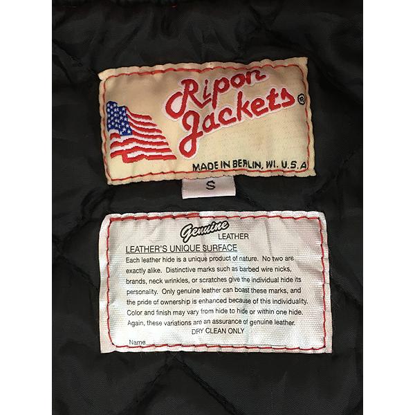 古着 90s USA製 Ripon Jackets 「W」 本革 レザー ウール 古着 90s USA製 Ripon Jackets 「W」 本革 レザー ウール