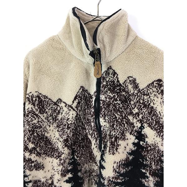 古着 90s USA製 WoolRich スキーヤー 雪山 自然 総柄 ハーフ