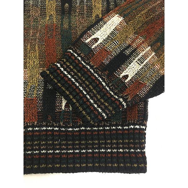 1990's ストライプ柄 3D デザイン アクリル ニットセーター 古着 90s ブルガリア製 BRANDINI 3D ランダム カラフル ストライプ