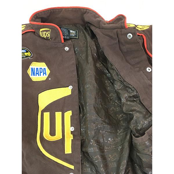 古着 CHASE 「UPS」 企業 刺しゅう レーシング ジャケット XL