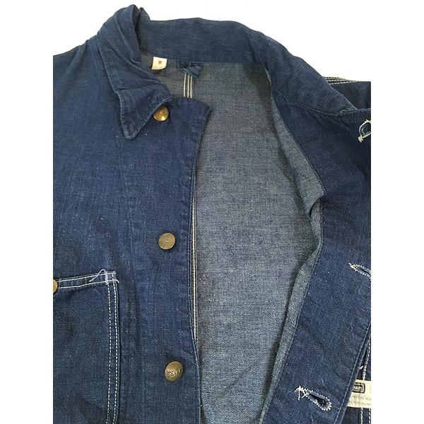 60s USA 古着 Sears デニムカバーオール 裏地付き 古着 60s USA製 Sears 濃紺 インディゴ デニム ワーク