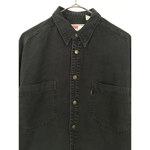 【希少】90s LEVI’S RED TAB ブラックデニムシャツ Mサイズ 古着 90s Levi's Red Tab 100% コットン ブラック デニム シャツ