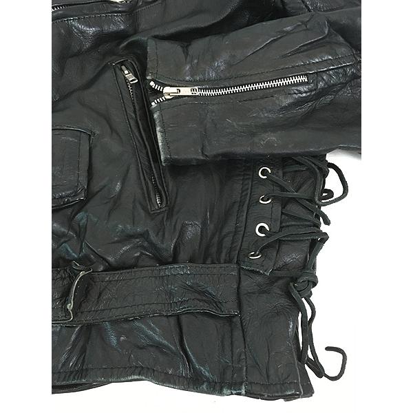 レザージャケット ラム 南軍旗 スタークロス レベルフラッグ アメリカ連合旗 古着 90s Maryland Leather USA スタッズ フラッグ 星条旗