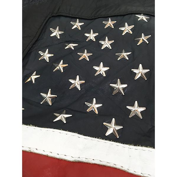 ☆U.S.A. LEATHER☆ 本革 星条旗刺繍 レザージャケット C3563 U.S.A. LEATHER 本革 星条旗刺繍 レザージャケット C3563