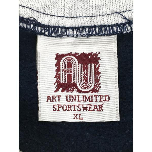 古着 90s USA製 Art Unlimited オオカミ ウルフ Wネック ポケット付 
