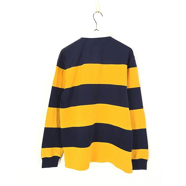 古着 Polo Ralph Lauren 紺×黄 太ピッチ ボーダー カノコ ラガー 古着 Polo Ralph Lauren 紺×黄 太ピッチ ボーダー カノコ ラガー