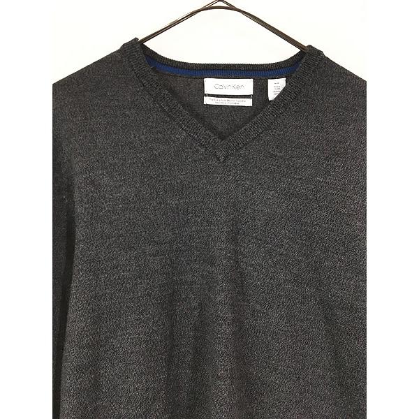Deadstock」 古着 CK Calvin Klein Vネック メリノ ウール ニット 