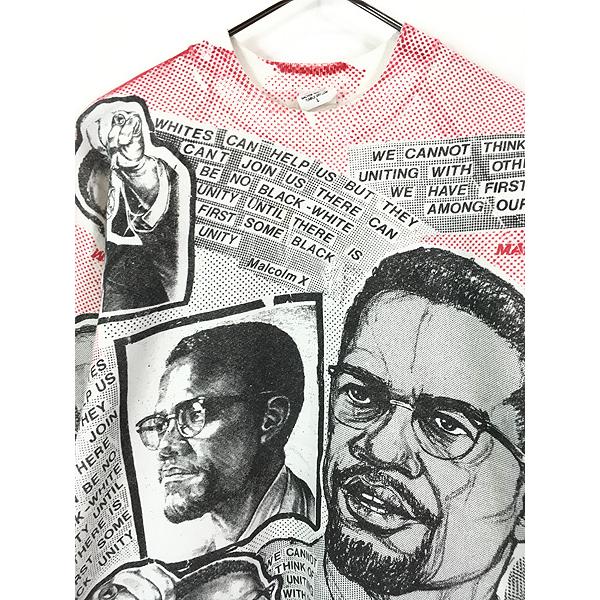 古着 90s USA製 MALCOLM X 「X」 ブラック カルチャー Tシャツ XL Shirts | Vintage Malcolm X Mosquitohead Aop Single Stitch Reprint