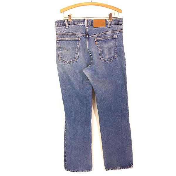 古着 80s Levi's 509-0215 オレンジタブ ヒゲ 濃紺 ブルー デニム
