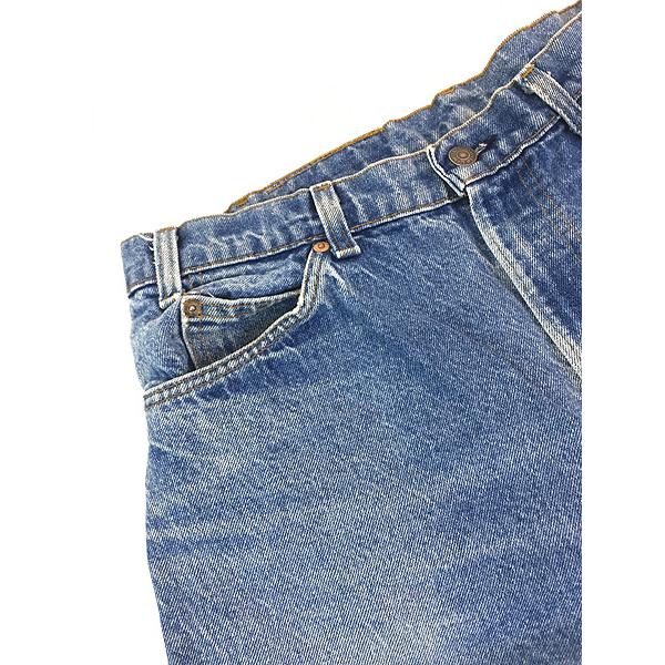 古着 80s Levi's 509-0215 オレンジタブ ヒゲ 濃紺 ブルー デニム