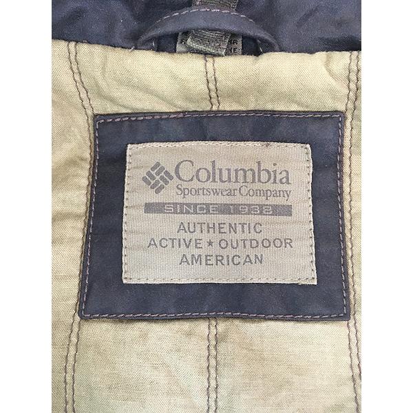 古着 Columbia レザー ルック チンスト付 パデット コットン