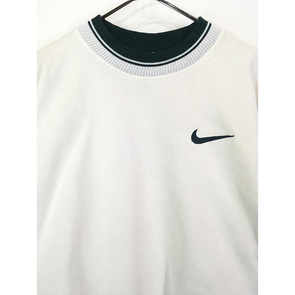 90s NIKE ナイキ スウェット ワンポイント リブライン ヴィンテージ 古着 90s NIKE スウォッシュ ワンポイント 刺しゅう リブライン